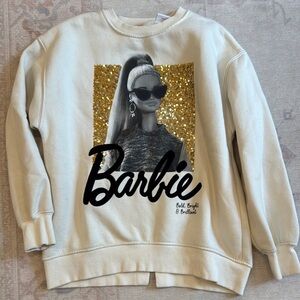 Barbie Graphic Sweatshirt with Gold Glitter